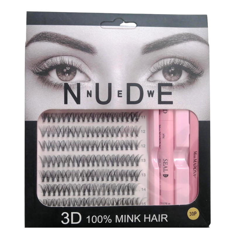 Pestañas NUDE paquete negro ojos abiertos 2026R